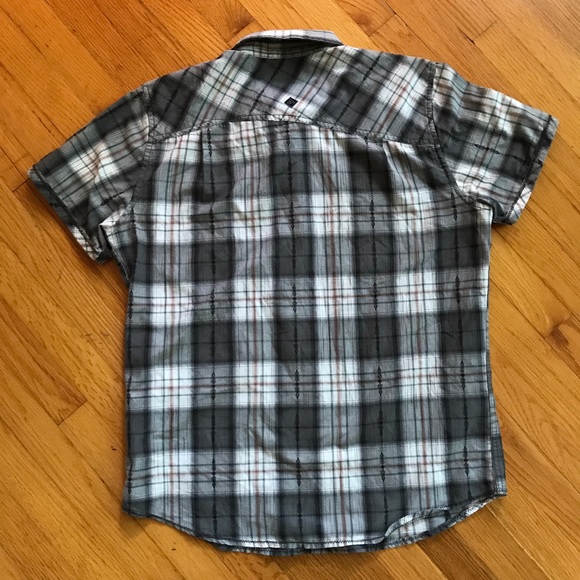 Gray plaid prAna shirt Slim Fit organic cotton - Picture 3 of 10